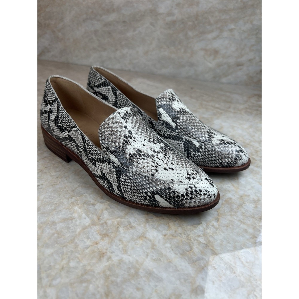 Madewell The‎ Frances Loafer 5 Stamped Snake Gray & White